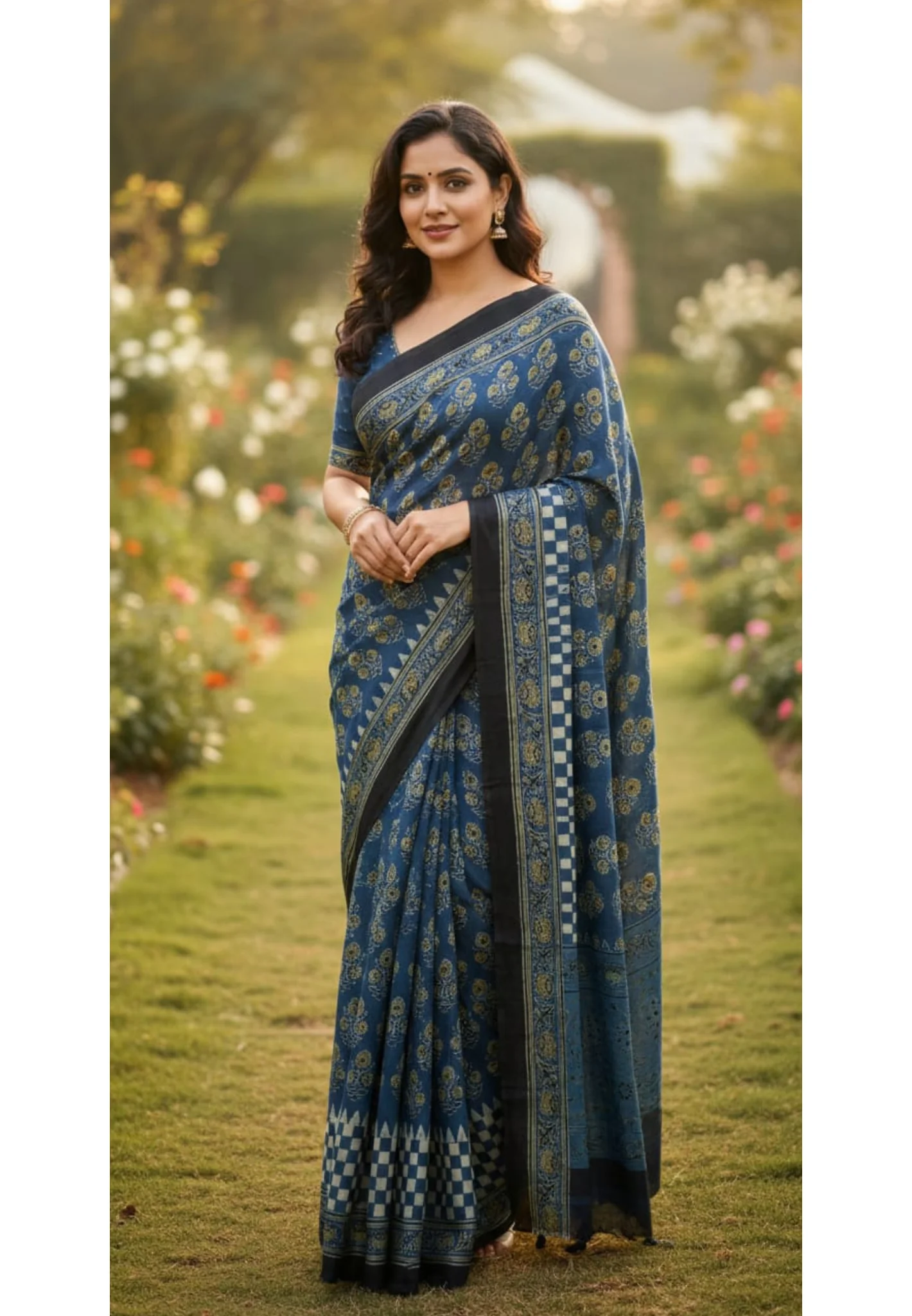 Classic Blue Designer Saree
